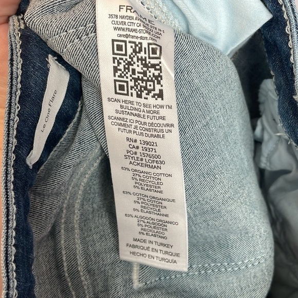 Frame Le One Flare Denim Jeans size 1 - Picture 6 of 14